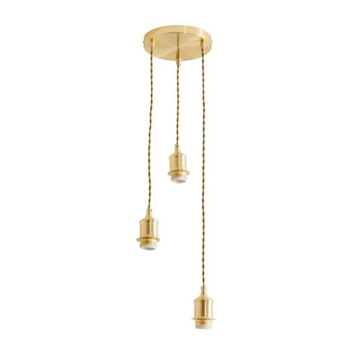 Image of ValueLights | Shaw Cluster Drop 3 Way Brushed Gold Adjustable Pendant Ceiling Light | Ceiling Lights, Home Décor & Improvement Essential