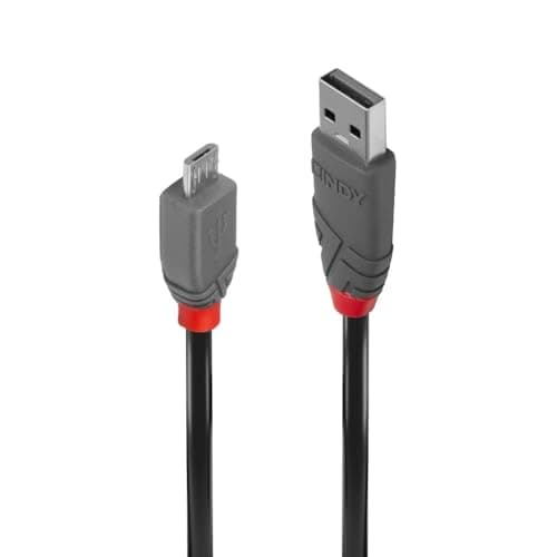 Image of Lindy 0.2 m Anthra Line USB 2.0 Type A to Micro-B Cable - Black