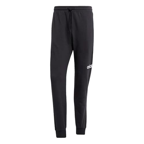 Image of adidas Men's Essentials Linear French Terry Pant, Black/White, M