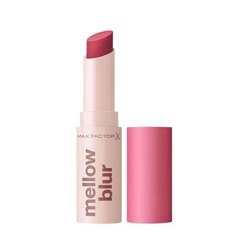 Image of Max Factor Mellow Blur Lipstick, 20 Raspberry Rush, Lipstick, Soft-Blurring, Instant Blur, Pillow-Soft Lips, Buildable, Soft-Matte Pigment, 3.5g