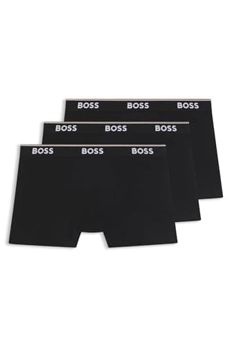 Image of BOSS Mens BoxerBr 3P Power Three-Pack of Stretch-Cotton Boxer Briefs with Logos
