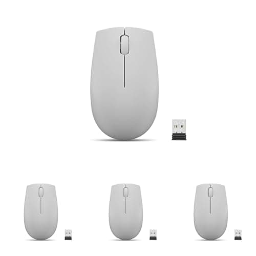 Image of Lenovo 300 Wireless Compact Mouse (Arctic Grey) with battery (Pack of 4)