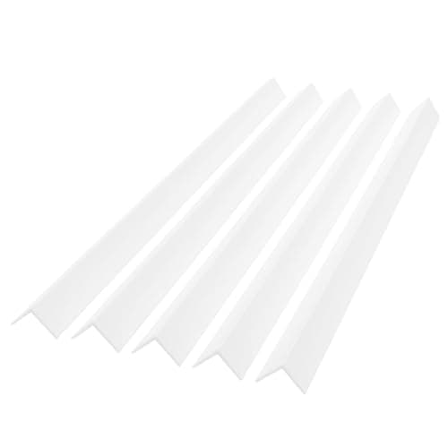 Image of Homesmart White 1 Metre UPVC Plastic Rigid Angle Corner Trim 10 x 10mm, 90 Degree Right Angle Profile, Durable Weatherproof uPVC Moulding for Wall Edges, Corners, DIY, Bathroom & Kitchen, Pack of 5