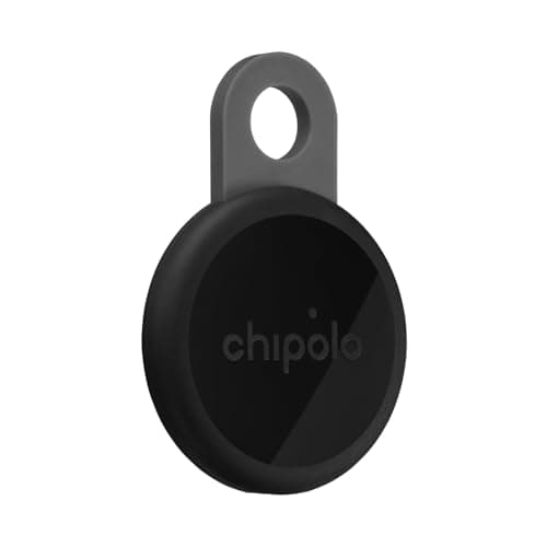 Image of Chipolo LOOP - Rechargeable Bluetooth Tracker for Key and Pocket Location, Compatible with Apple or Google, Call Your Phone & Out of Range Alerts for Android (Charcoal)