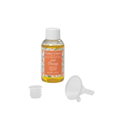 Image of Hassett Green London - Just Orange - Car Air Freshener Refill - 50ml Bottle for Wooden Top, Board & Felt Pad Car Fresheners