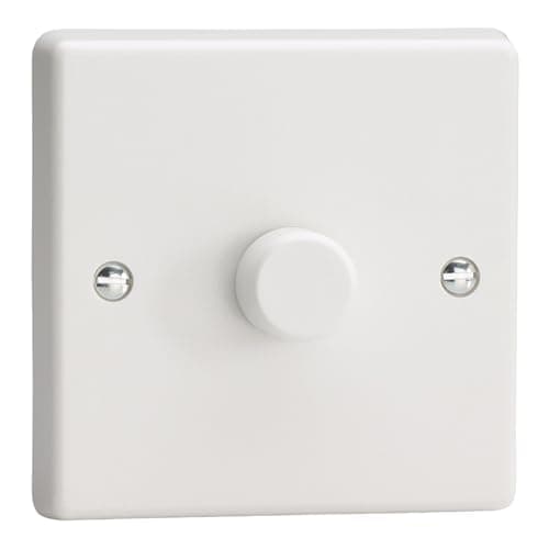 Image of Varilight Single V-Pro Rotary 2-Way LED Dimmer 1 x 0-120W White Plastic With White Knob, JQP401W