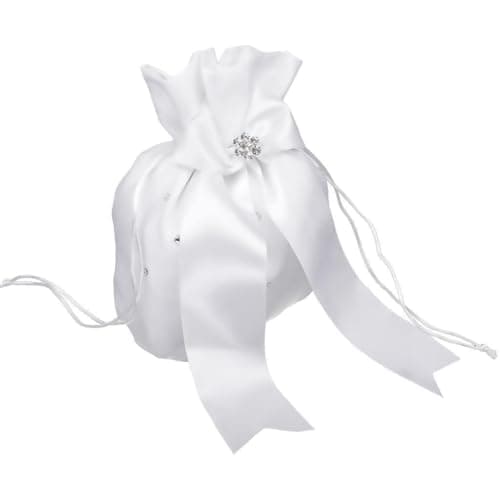 Image of Zambuph Stunning White Diamante Bridal Pouch for Wedding Bridesmaid Candy Flowers