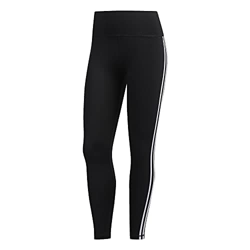 Image of adidas Women's Believe This 2.0 3-Stripes 7/8 Tights, Black/White, S