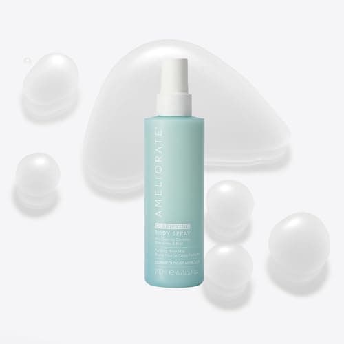 Image of AMELIORATE Clarifying Body Spray 200ml | Back & Body Blemish Treatment | Exfoliating Blemish Mist with Lactic Acid | Unclogs Pores & Reduces Redness | 360° Nozzle, Dermatologist Approved