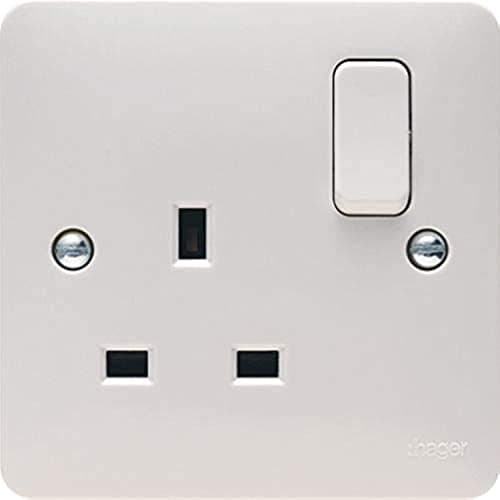 Image of Hager 13A 1 Gang Double Pole Switched Socket - Sollysta Range