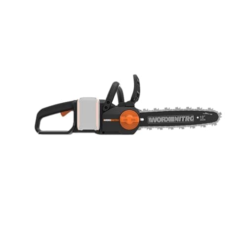 Image of Worx WG350E.9 20V Cordless Brushless Chainsaw 30cm Bar, High-Speed 10m/s Cutting, Tool-Free Tensioning, Auto Lubrication, PowerShare Compatible, Bare Tool – Battery & Charger Not Included