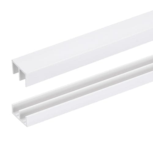 Image of sourcing map 4Set White Plastic Sliding Door Track, Sliding Glass Window Track for 1/4" Thick Panels, for Closet Glass Cabinets Door Track (2Ft Long)