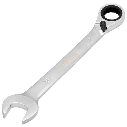 Image of DAKCOS Fixed Head Reversible Ratchet Spanner 19mm Ratcheting Combination Wrench Chrome Vanadium Steel
