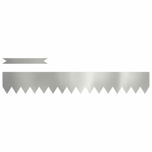 Image of vidaXL Lawn Edging 30 pcs Silver 100 x 0.05 x 15 cm Galvanised Steel, Garden and Terrace, Modern Lawn Edging Divider, Pathway Edge, Outdoor Barrier, Decorative Feature