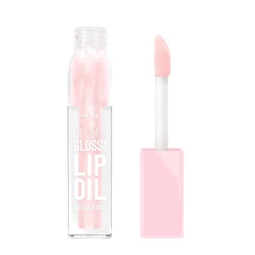 Image of Rimmel Oh My Gloss! Lip Oil 005 Pink Sugar, Juicy Shine, Hydrates & Naturally Plumps, Moisture Boost, Vitamin E, Replenishes & Restores the Lips, Coconut Oil, Non-Sticky, Vegan & Cruelty Free