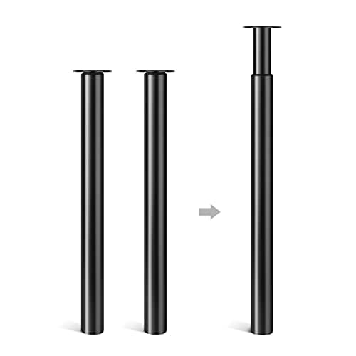 Image of Dhouse 2-Pack Adjustable Metal Folding Desk Legs 710-1100mm for Furniture, Kitchen, Coffee & Dining Tables (Black, 60mm Diameter)