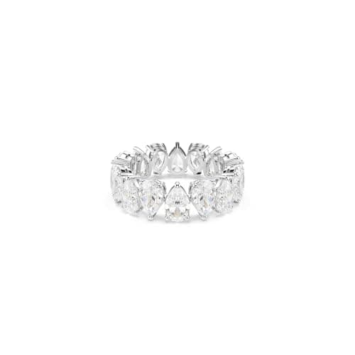 Image of Swarovski Matrix Vittore ring, Pear cut, White, Silver-tone finish