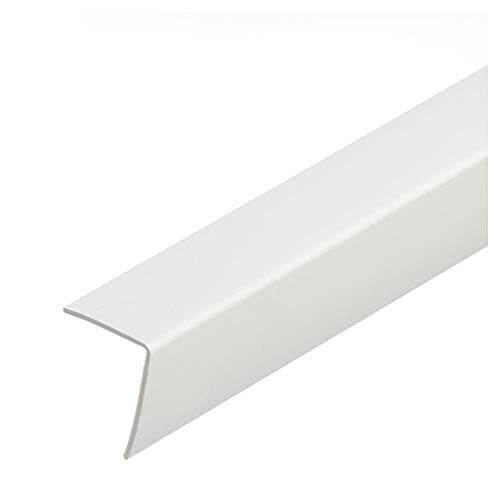Image of White Plastic PVC Corner 90 Degree 1 Meters Angle Trim Wall Corner Guard Edge Protector TMW Profiles (25mm x 25mm xx 1M)
