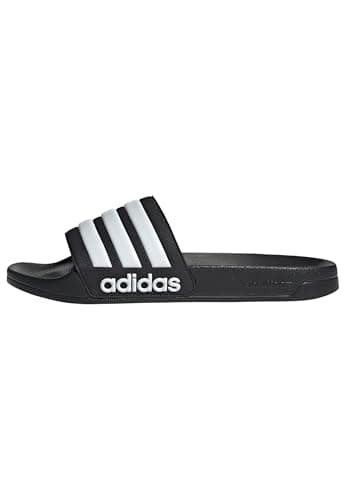Image of adidas Unisex Adilette Shower Slides Shoes, Core Black/Cloud White, 5 UK