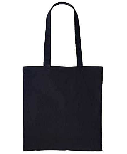 Image of Boolavard Cotton Tote Bag, Lightweight Medium Reusable Grocery Shopping Cloth Bags, Suitable for DIY, Advertising, Promotion, Giveaway, Activity (Black)