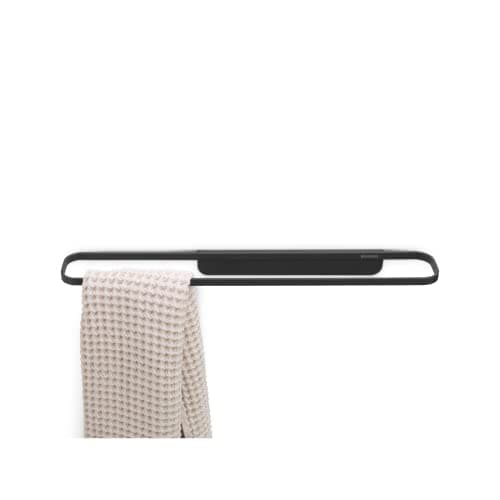 Image of Brabantia - Mindset Towel Rail - Fits Regular or Folded Big Towels - Holds Up to 2 kg - Corrosion Resistant - Bathroom Storage Accessory - Fixing Materials Included - Infinite Grey - 56 x 8.5 cm