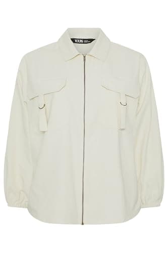Image of Yours Curve White Utility Shacket - Women's - Plus Size Curve