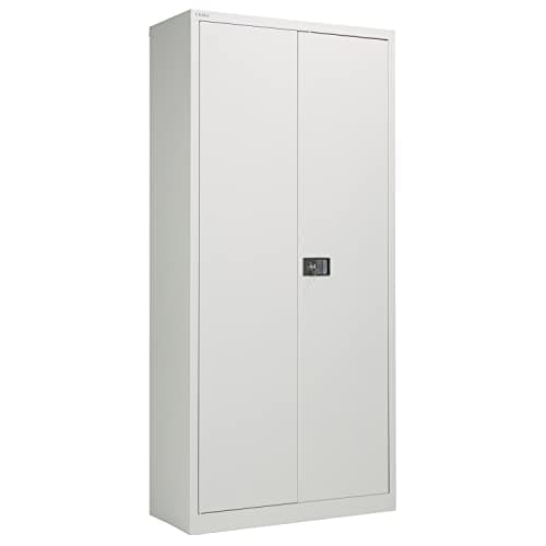 Image of Office Hippo Bisley Contract Stationery Cupboard, 195 cm high - Goose Grey