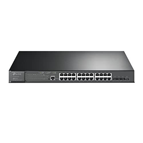 Image of TP-Link SG3428XMP 24 Port Gigabit PoE Network Switch, 24x Gigabit PoE+ Ports, 384W Budget, 4-Port 10GE SFP+ L2+ Managed Network Switch,Centralized Cloud Management, Omada Ethernet Splitter, Metal Case