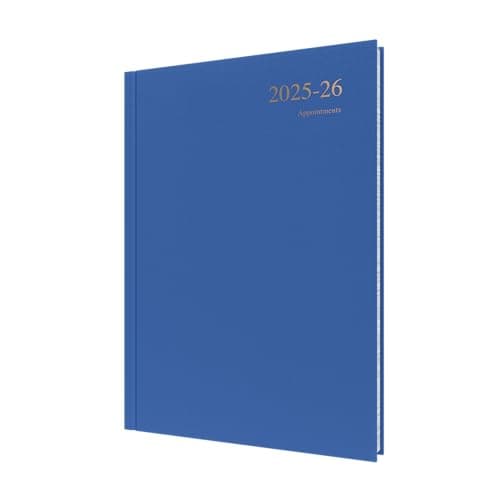 Image of Collins 'Essentials' 12 Month Mid/Academic Year Planner, July 2025-July 2026 - ESSA41M.60-2526 - Day-to-Page Appointments Diary, A4 Hard Cover, Blue