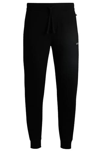 Image of BOSS Mens Closed Hem Fleece Jogging Bottoms Black S