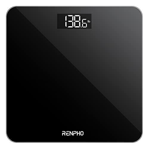 Image of RENPHO Weighing Scales for Body Weight, Bathroom Scales with High Precision Sensors, Accurate Digital Weight Scale for People, LED Display, Step-On, Black, Core 1S (Stone/Kgs/Lbs)