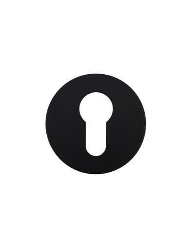 Image of Kooples Hardware Euro Profile Escutcheon – Rosso Slim Series – 4mm Ultra-Thin Plate – Satin Stainless Steel – Concealed Fix – Fixings Included (Powder Coat Black)