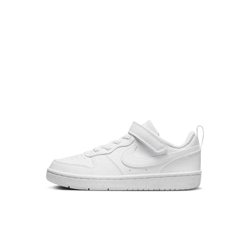Image of NIKE Unisex Kids Court Borough Low Recraft (Ps) Sneaker, White, 2 UK