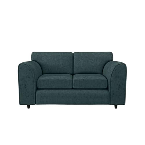 Image of Gamzo 2 Seater Sofa Full Back Firm Seating Couch with Strong Wooden Frame & Padded Armrest | Alaska Fabric Couch for Living Room(Teal)