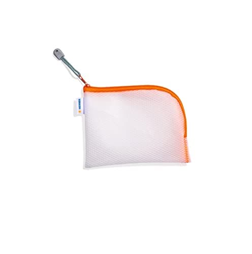 Image of HERMA 20028 Zip Pocket Travel Case A6 Transparent Orange Small Lockable Clear Pocket with Zip, Toiletry Bag for Mobile Phone, Charging Cable, Cosmetics, Pens, Keys