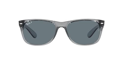 Image of Ray-Ban Unisex-Adult Rb2132 Sunglasses, Transparent Grey/Dark Blue Polarized, 52 Mm
