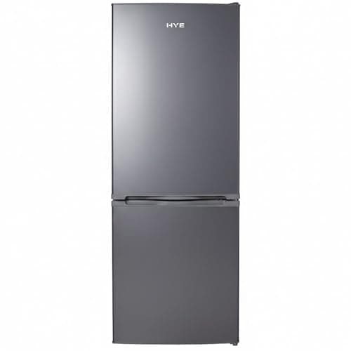 Image of HYE Fridge Freezer - Small 60/40 Freestanding Fridge Freezer, 143.9cm Height, 50cm Width, 151L Capacity, Quiet 38 dB Operation, Suitable for Couples & Families, Silver - RF01FF151S24