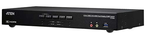 Image of ATEN 4-Port KVM Switch, W125870041, True 4K HDMI Dual-View, Audio & USB 3.0, 4096 x 2160 pixels, ON-OFF, Black