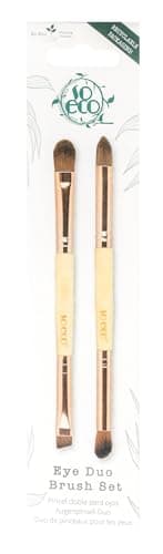 Image of So Eco Eye Duo Brush Set – Vegan & Cruelty-Free Dual-Ende Brushes for A Complete Eye Look, Soft Synthetic Bristles, Bamboo Handle, Plastic-Free Packaging