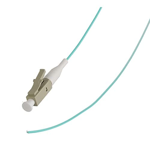 Image of kenable OM4 Fibre Optic LC Pigtail Simplex MM 50 125 Splicing LSZH Cable 1m Aqua [1 metres]