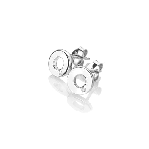 Image of Hot Diamonds Amulet Sterling Silver Circle Stud Earrings for Women | Minimalist Round Earrings 9mm | Elegant 925 Sterling Silver Studs Set with Real Diamonds | Meaningful Jewels For Her