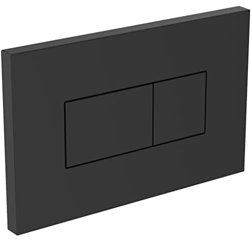 Image of Ideal Standard Solea Toilet Flush Plate, Dual Flush Technology via Pneumatic Activation, Easy Operation and Durable Design (Square) – Black (230x10x146 mm)