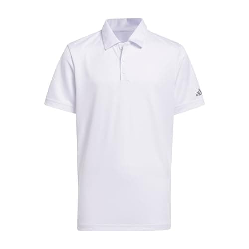 Image of adidas Boy's Performance Short Sleeve Polo Shirt Kids, White, 7-8 Years