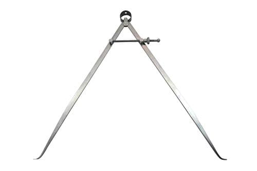 Image of Taytools 468006 Yankee Spring Inside Calipers ID Dividers, Solid Nut, 0-12 / 300 mm Range, Fine Adjustment Mechanism, Flat Leg