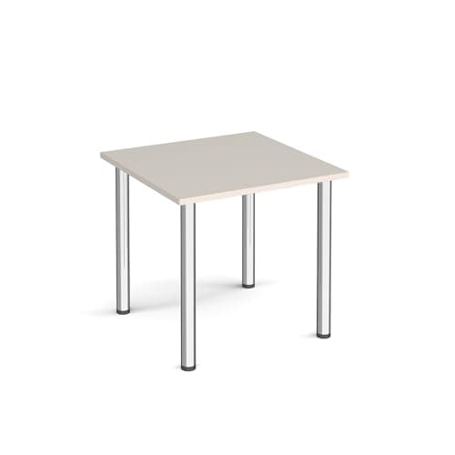 Image of Mr Office Rectangular radial leg meeting table - chrome legs, Light Grey, 800