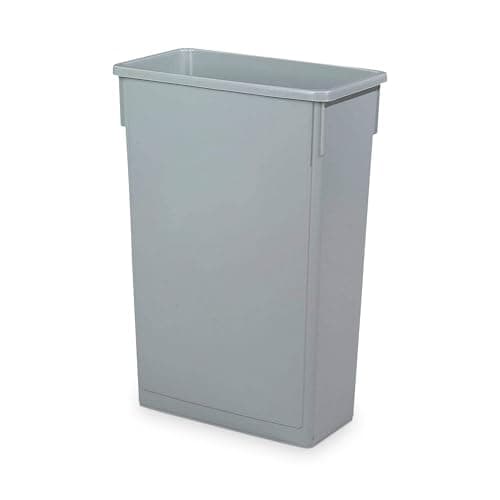 Image of We Can Source It Ltd – 87L Slim Jim Bin – Grey Commercial Wall-Hugger Waste Container with Venting Channels & Bag Cinches – Ideal for Kitchens, Recycling, Offices & Tight Spaces