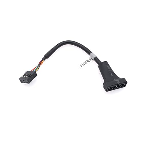 Image of JZK USB 3.0 20-Pin Male to USB 2.0 9-Pin Female Motherboard Adapter Cable, Internal Header Converter for PC Case Front Panel, Black