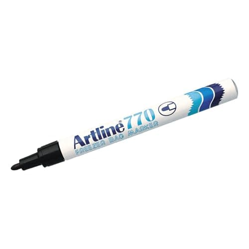 Image of Artline Freezer Bag Marker EK-770 [Pack of 12], Permanent Marker, Pens For Freezer Bags, Black Ink - waterproof and instant drying