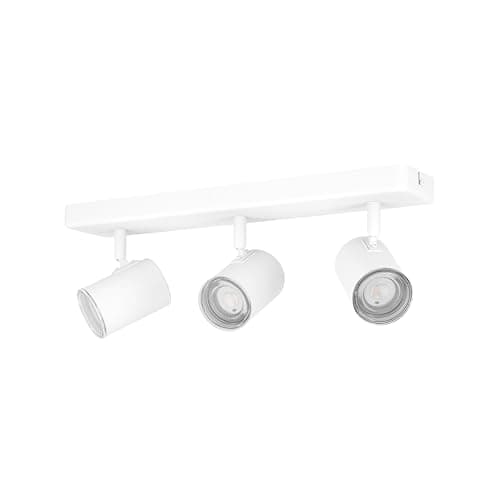 Image of Eglo Spotlight bar Consuma 1, Bathroom Light Fitting with 3 Flexible Spots, Ceiling lamp Kitchen Made of White Steel, GU10 Socket, IP44