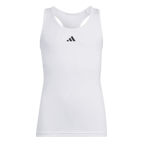 Image of adidas Girl's Techfit Tank, White/Black, 9-10 Years